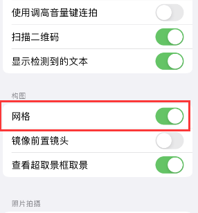 渔洋镇苹果手机维修网点分享iPhone如何开启九宫格构图功能 