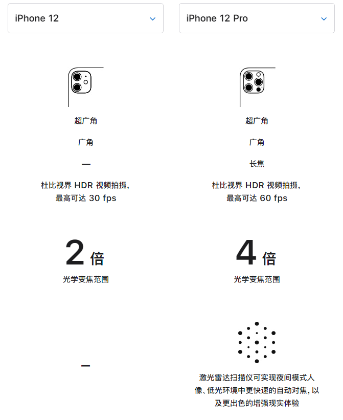 渔洋镇苹果手机维修分享苹果 iPhone 12 与 iPhone 12 Pro 选哪款 